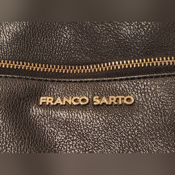 Franco Sarto Black Faux Leather (100%PVC) Messenger Bag w/Crossbody Strap - Picture 11 of 12